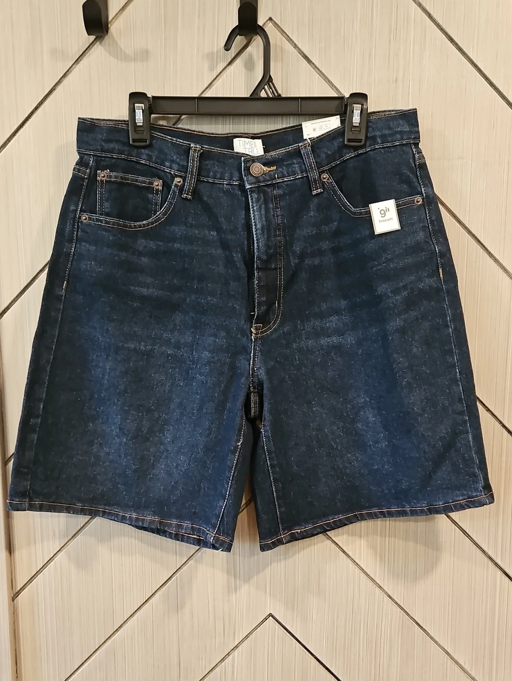 Denim Bermuda Shorts for Women in Dark Blue